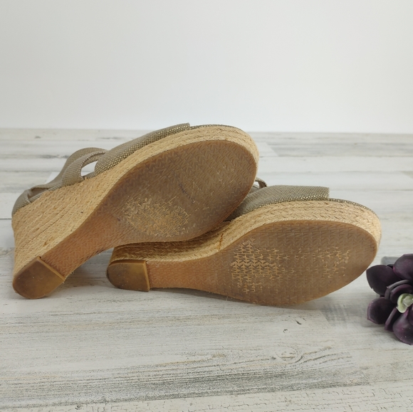 Michael Kors Gold/Tan Wedge Sandals - Picture 7 of 7